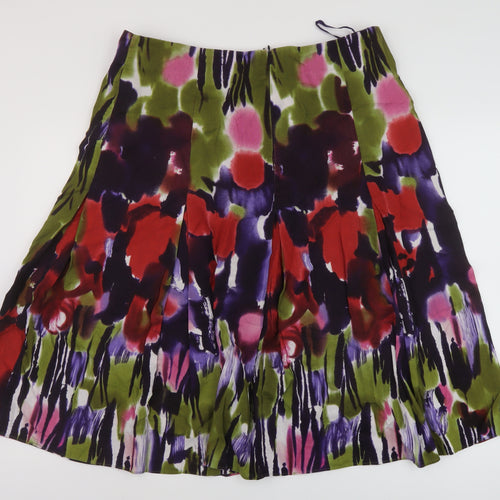 Artigiano Womens Multicoloured Geometric Polyester A-Line Skirt Size 36 in Zip