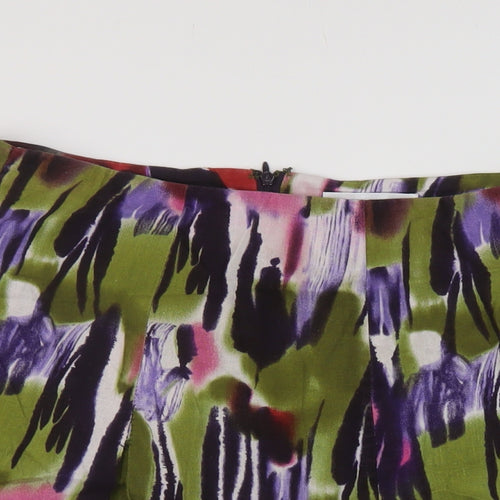 Artigiano Womens Multicoloured Geometric Polyester A-Line Skirt Size 36 in Zip