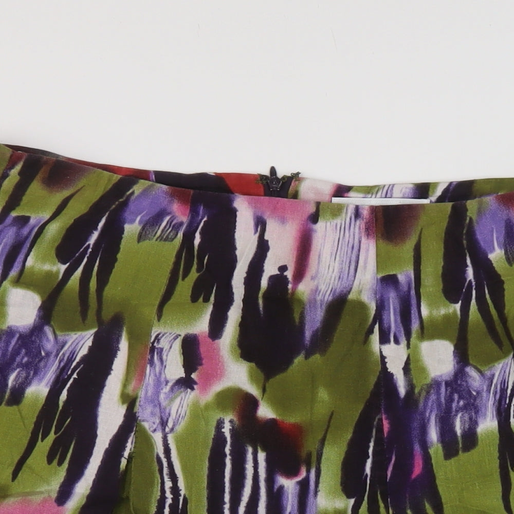 Artigiano Womens Multicoloured Geometric Polyester A-Line Skirt Size 36 in Zip