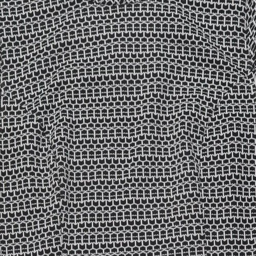 BHS Womens Black Geometric Polyester A-Line Size 18 Mock Neck Pullover