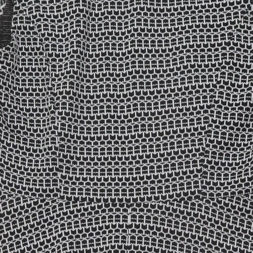 BHS Womens Black Geometric Polyester A-Line Size 18 Mock Neck Pullover