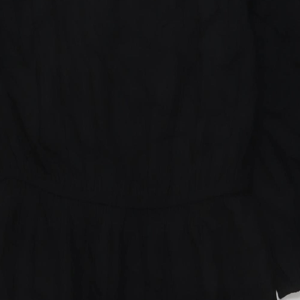 Marks and Spencer Womens Black Modal A-Line Size 10 Round Neck Tie