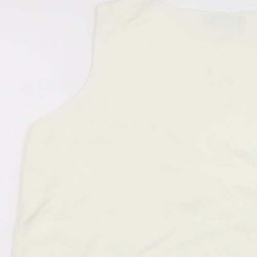 Marks and Spencer Womens White Viscose Basic Tank Size 14 Round Neck