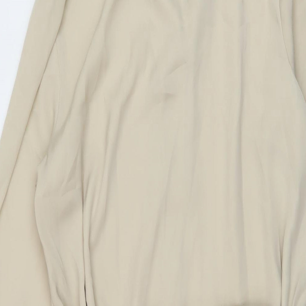 H&M Womens Beige Polyester Shirt Dress Size 10 Collared Button