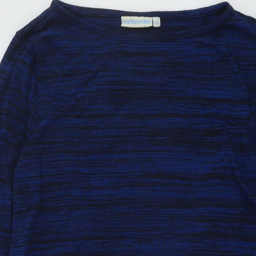 JoJo Maman Bébé Womens Blue Geometric Polyester Tunic Blouse Size L Round Neck