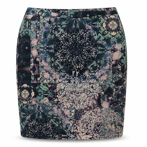 Autograph Womens Multicoloured Geometric Viscose A-Line Skirt Size 14 Zip
