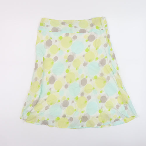 Great Plains Womens Yellow Geometric Cotton A-Line Skirt Size 10 Zip