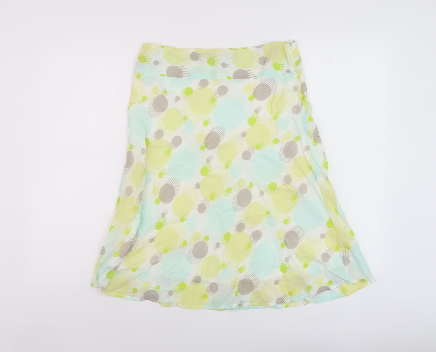 Great Plains Womens Yellow Geometric Cotton A-Line Skirt Size 10 Zip