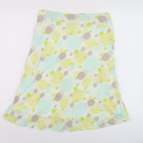 Great Plains Womens Yellow Geometric Cotton A-Line Skirt Size 10 Zip