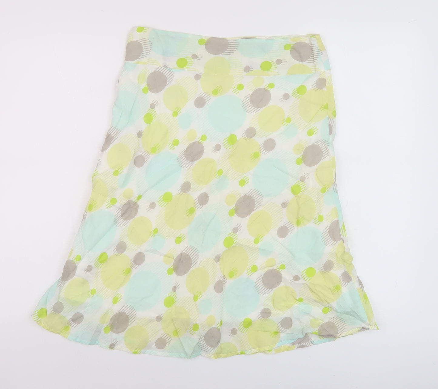 Great Plains Womens Yellow Geometric Cotton A-Line Skirt Size 10 Zip
