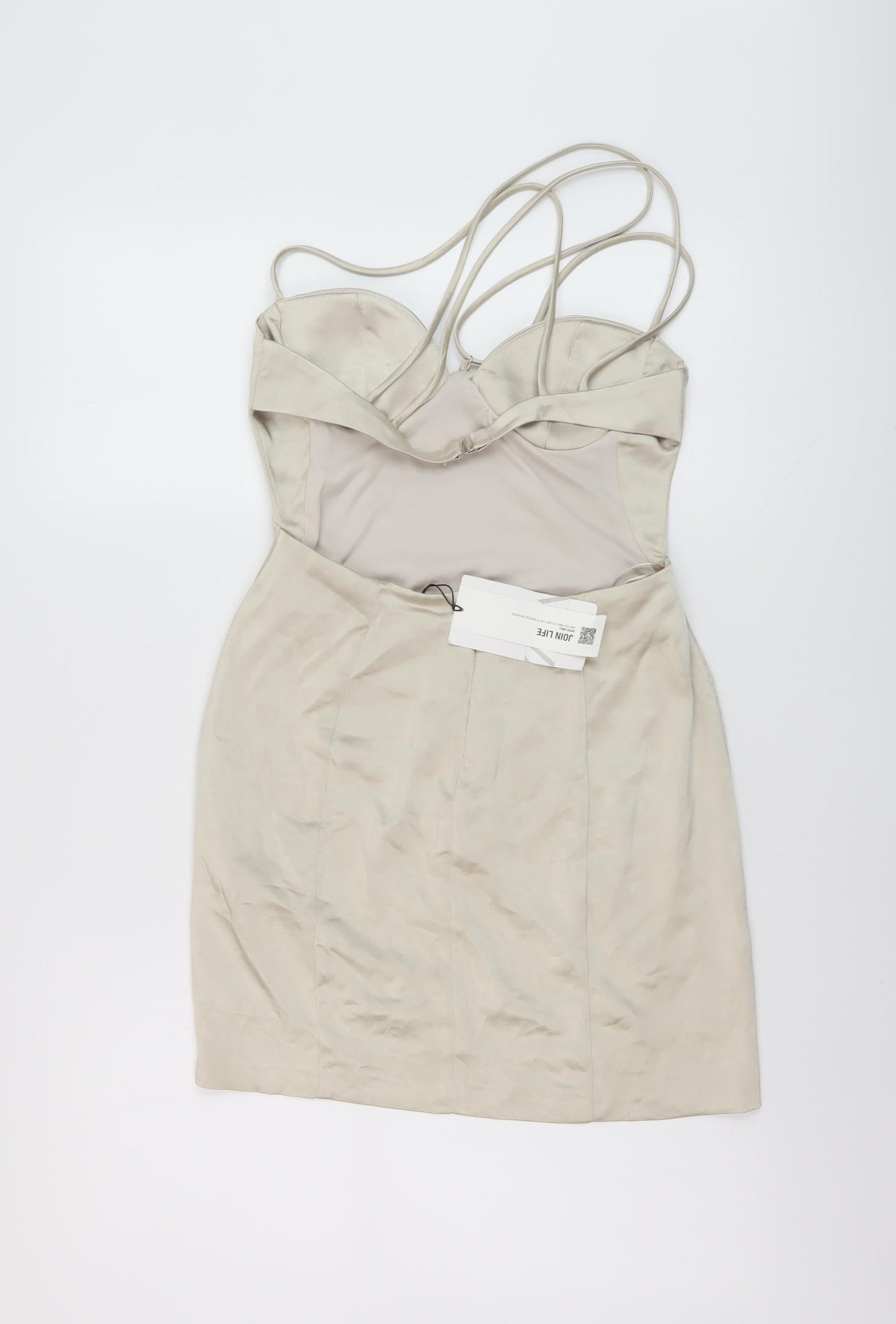 Zara Womens Gold Polyester Mini Size S Sweetheart Zip