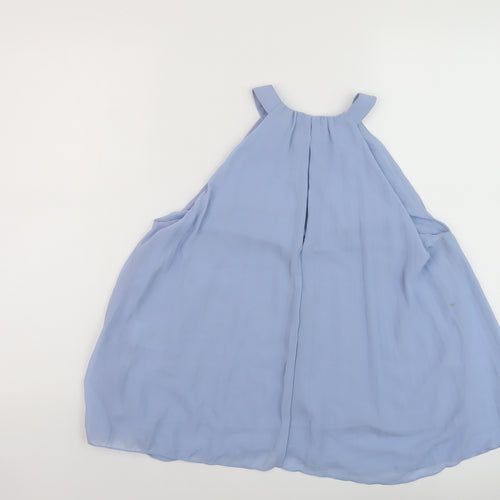 H&M Womens Blue Polyester Basic Tank Size S Round Neck
