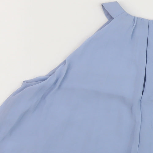 H&M Womens Blue Polyester Basic Tank Size S Round Neck