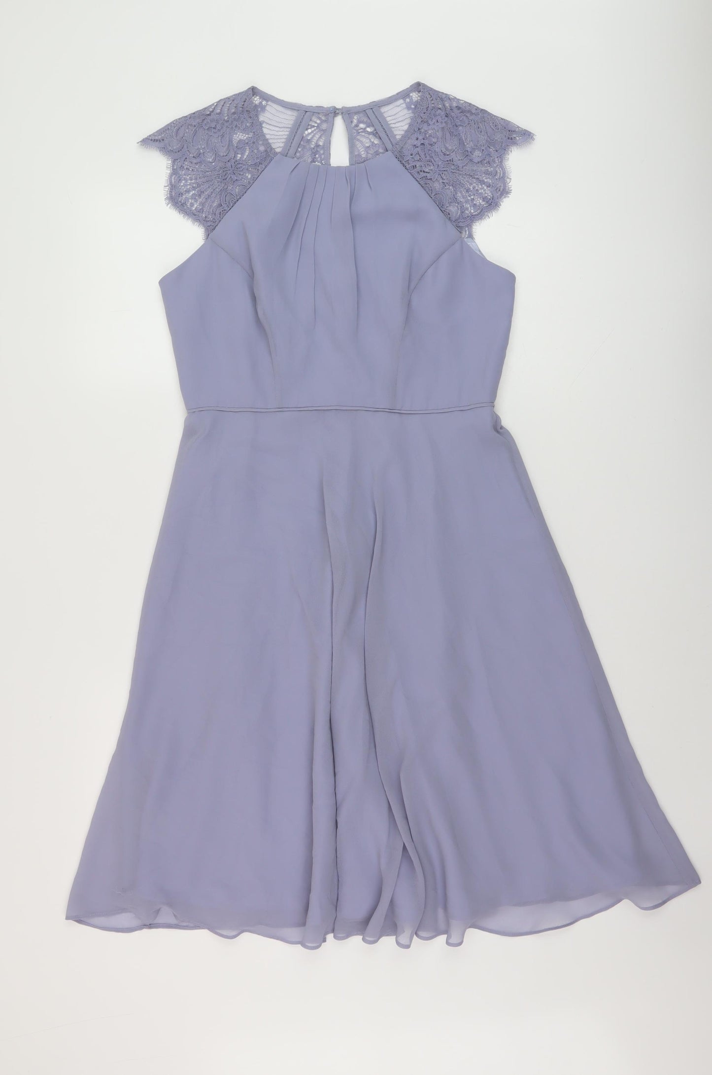Monsoon Womens Purple Polyester A-Line Size 10 Round Neck Button