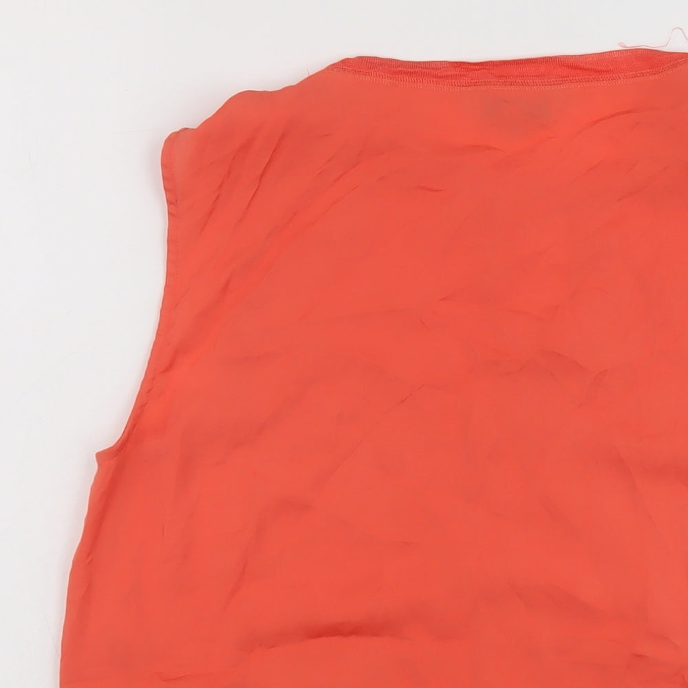 NEXT Womens Orange Polyester Basic Tank Size 14 Round Neck