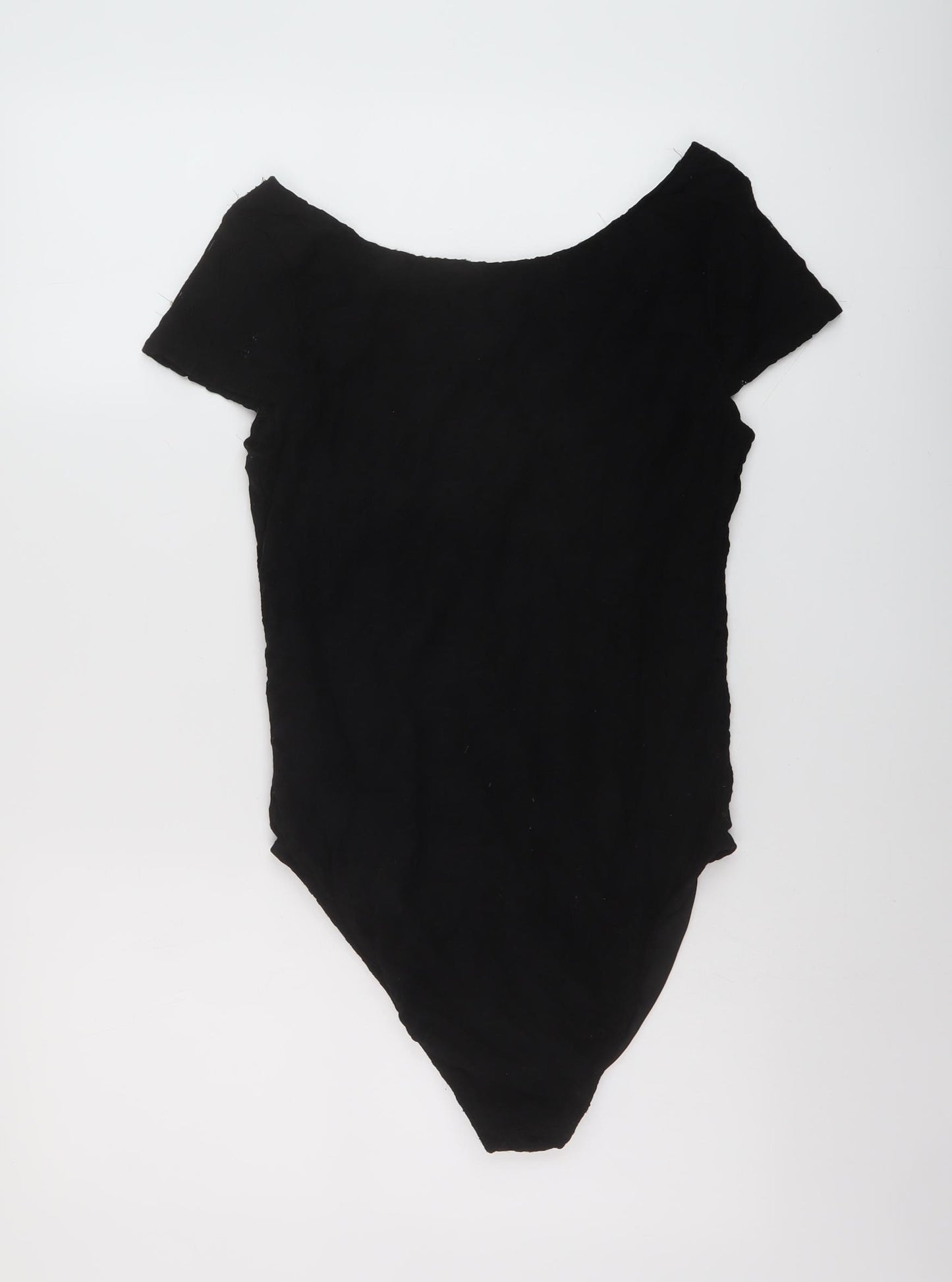 River Island Womens Black Nylon Bodysuit One-Piece Size 12 Snap