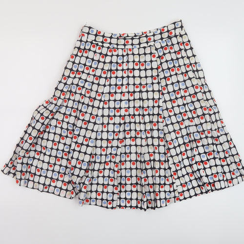 Hpobbs Womens Multicoloured Geometric Cotton A-Line Skirt Size 8 Zip