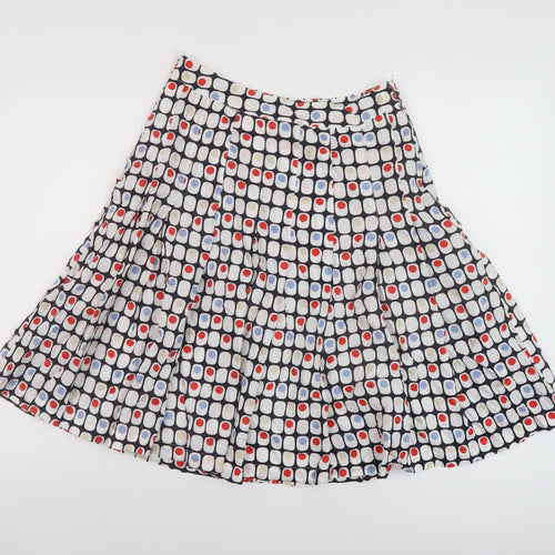 Hpobbs Womens Multicoloured Geometric Cotton A-Line Skirt Size 8 Zip