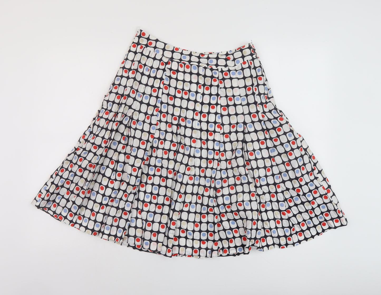 Hpobbs Womens Multicoloured Geometric Cotton A-Line Skirt Size 8 Zip