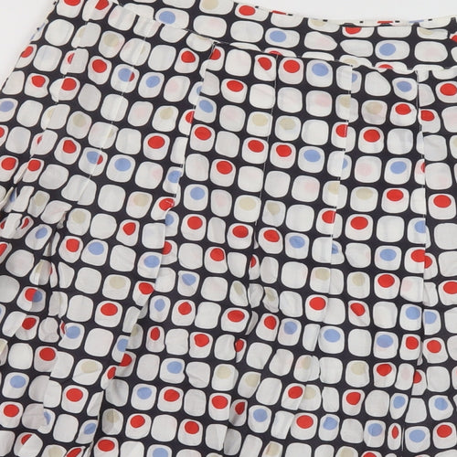 Hpobbs Womens Multicoloured Geometric Cotton A-Line Skirt Size 8 Zip