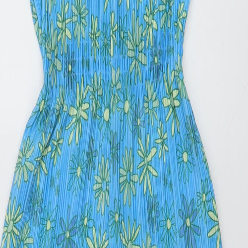 Zara Girls Blue Floral Polyester Jumpsuit One-Piece Size 9 Years Pullover