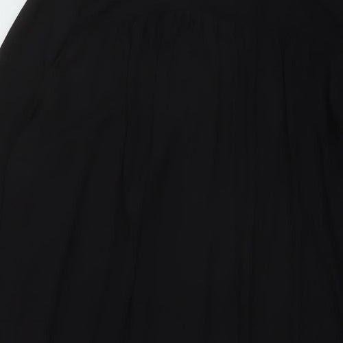 h7M Womens Black Polyester Tunic Blouse Size 10 V-Neck