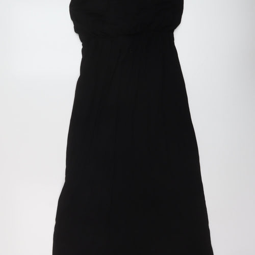 Boohoo Womens Black Viscose A-Line Size 8 Round Neck Pullover