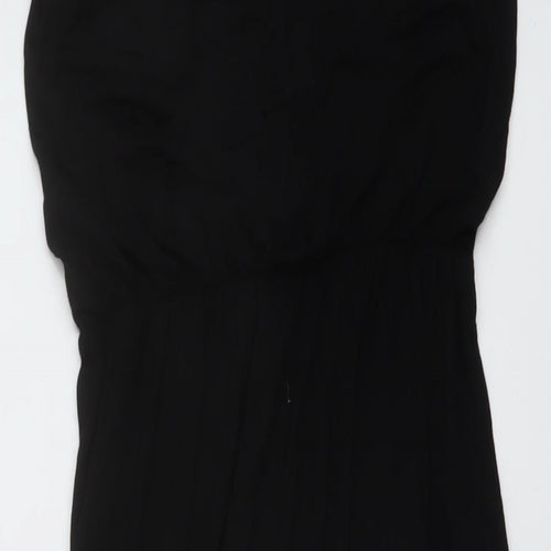Boohoo Womens Black Viscose A-Line Size 8 Round Neck Pullover