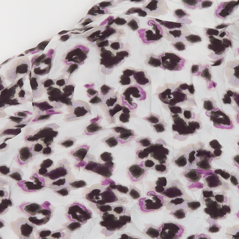 Marks and Spencer Womens Pink Animal Print Viscose Basic Blouse Size 22 V-Neck