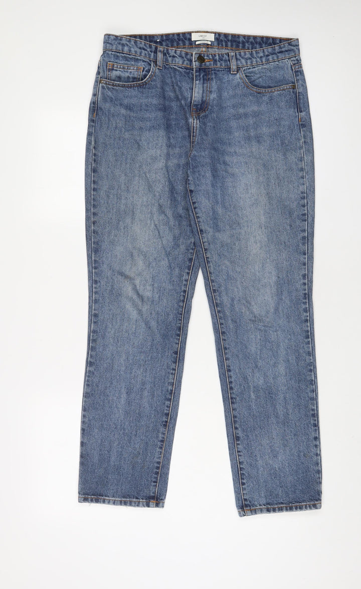 Labdip Womens Blue Cotton Straight Jeans Size 29 in L28 in Regular Zip