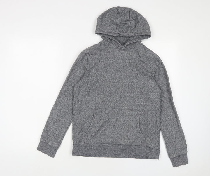 Marks and Spencer Boys Grey Cotton Pullover Hoodie Size 13-14 Years Pullover