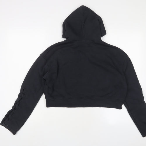 PRETTYLITTLETHING Womens Blue Cotton Full Zip Hoodie Size 4 Zip