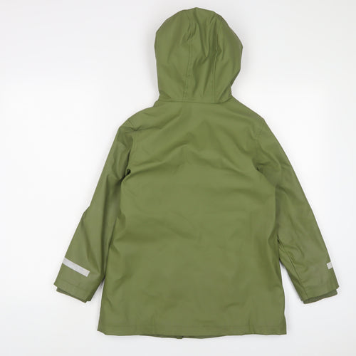Marks and Spencer Boys Green Rain Coat Coat Size 8-9 Years Zip