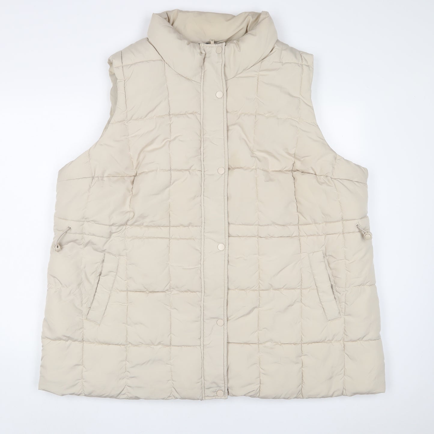 Yours Womens Beige Gilet Jacket Size 22 Zip - 22/24