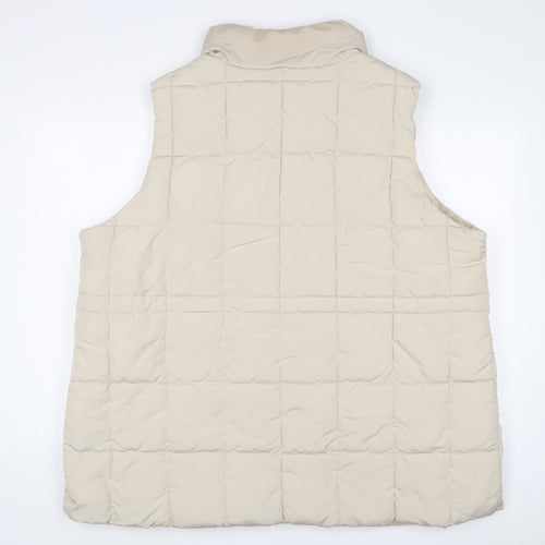 Yours Womens Beige Gilet Jacket Size 22 Zip - 22/24