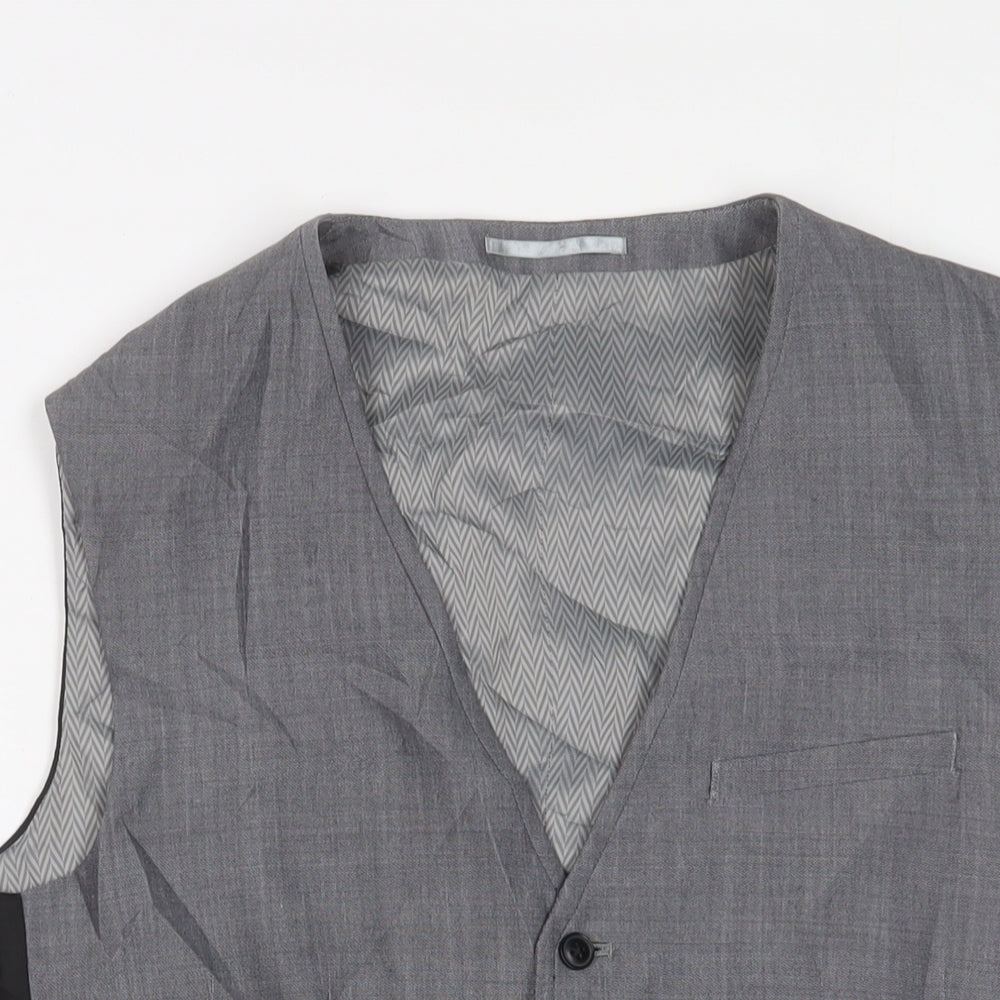 NEXT Mens Grey Wool Jacket Suit Waistcoat Size 40 Regular