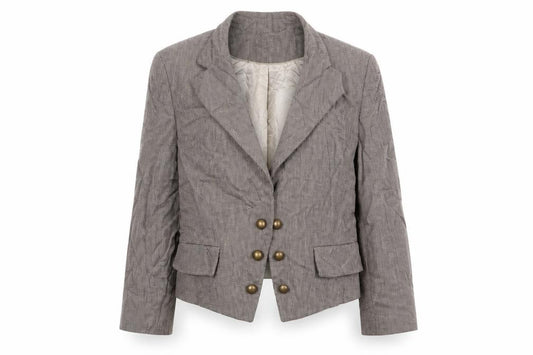 Front view of Principles women’s brown jacket blazer, size UK 12, hook & eye