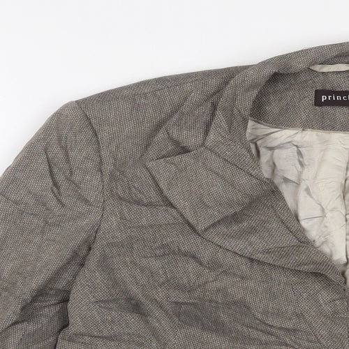 Principles Womens Brown Jacket Blazer Size 12 Hook & Eye