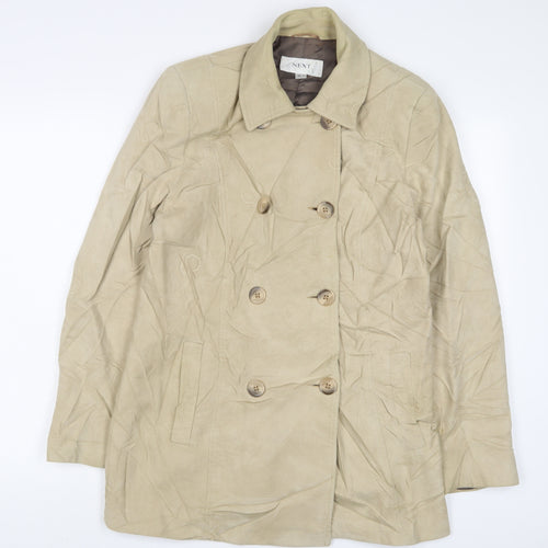 NEXT Womens Beige Jacket Size 14 Button