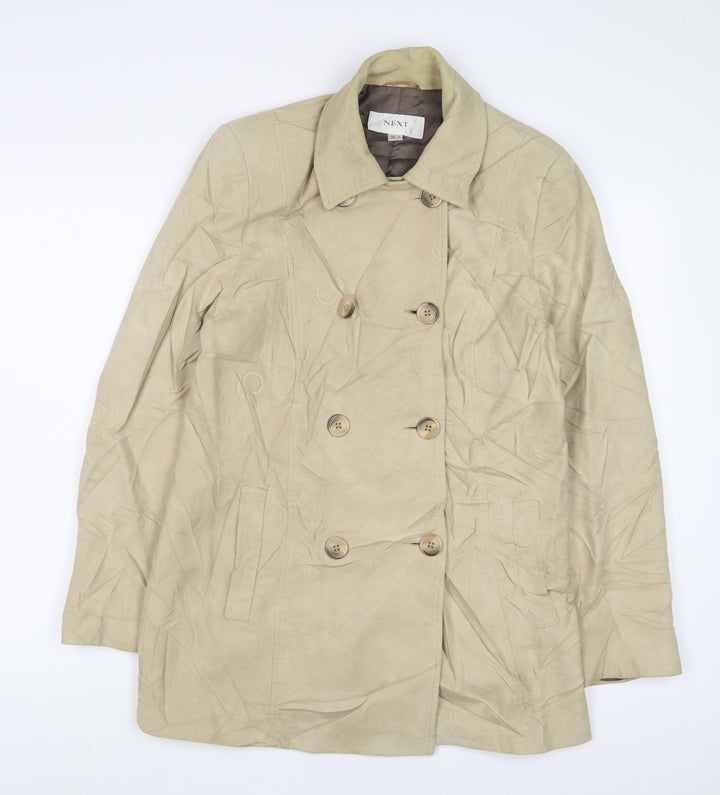 NEXT Womens Beige Jacket Size 14 Button
