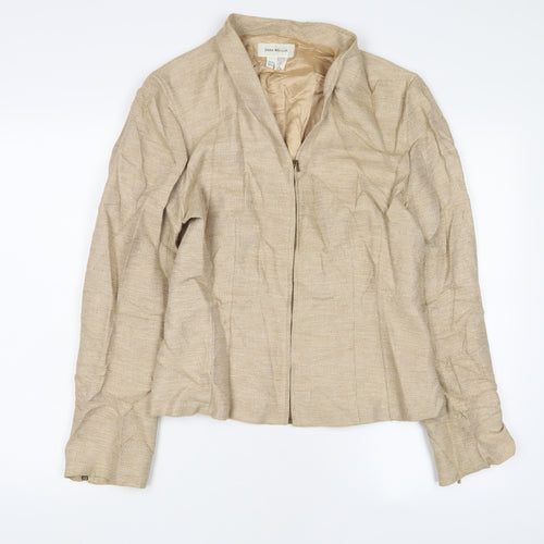 Zara Womens Beige Jacket Size 16 Zip