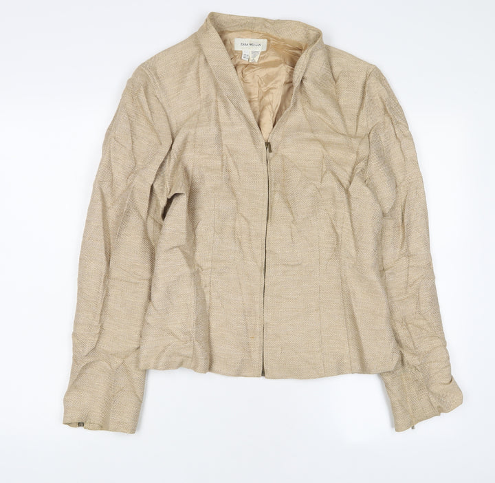 Zara Womens Beige Jacket Size 16 Zip