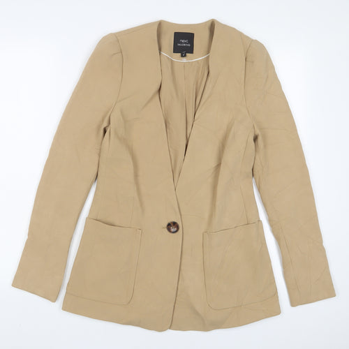 NEXT Womens Beige Jacket Blazer Size 8 Button