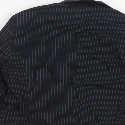 Marks and Spencer Womens Blue Striped Jacket Blazer Size 12 Buckle