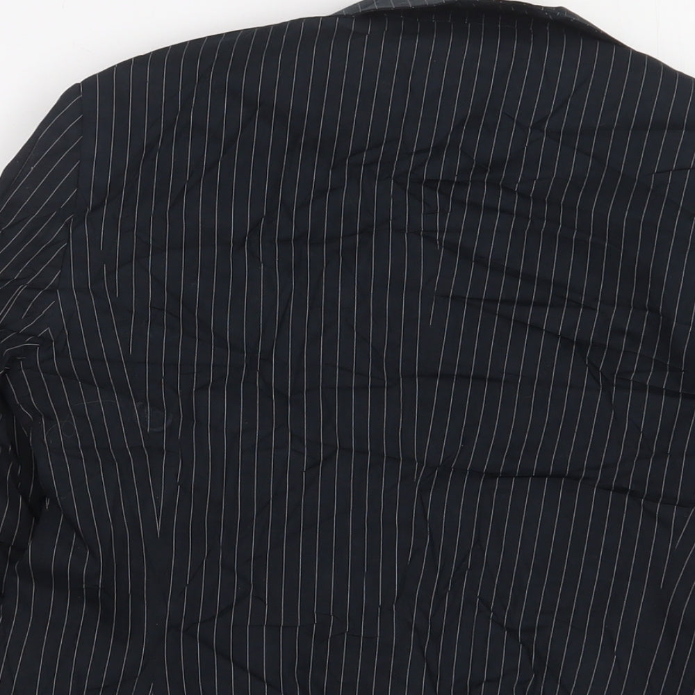 Marks and Spencer Womens Blue Striped Jacket Blazer Size 12 Buckle