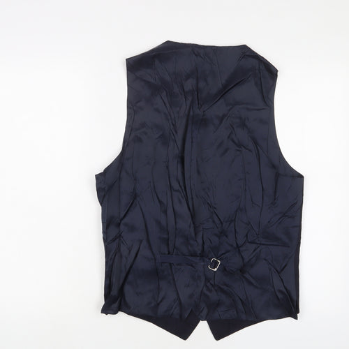 Hawes & Curtis Mens Blue Wool Jacket Suit Waistcoat Size 42 Regular
