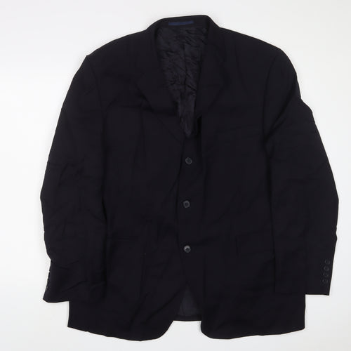 Pierre Cardin Mens Blue Wool Jacket Suit Jacket Size 46 Regular
