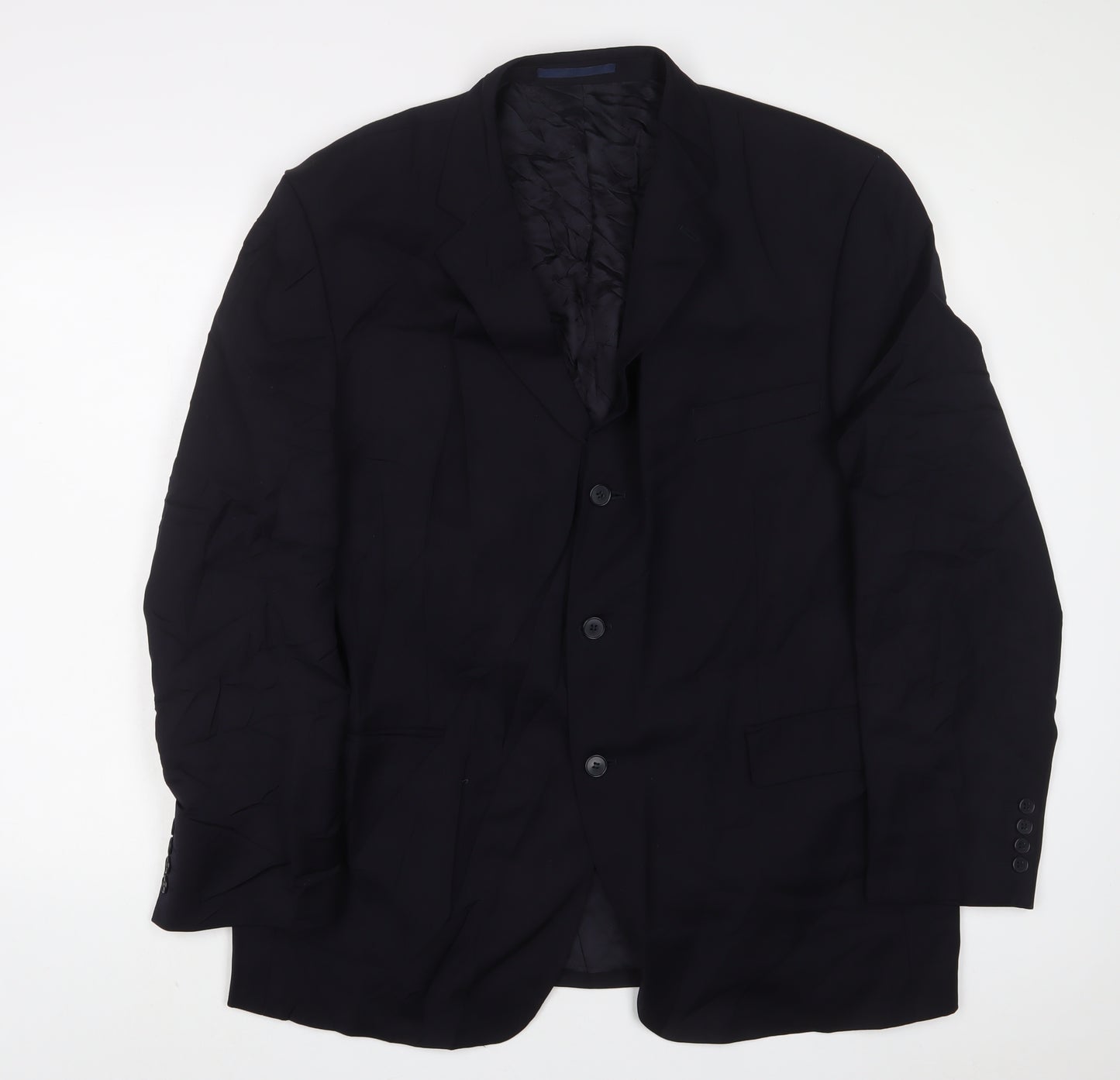 Pierre Cardin Mens Blue Wool Jacket Suit Jacket Size 46 Regular