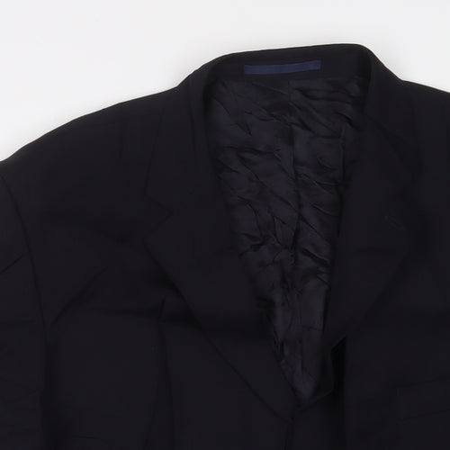 Pierre Cardin Mens Blue Wool Jacket Suit Jacket Size 46 Regular