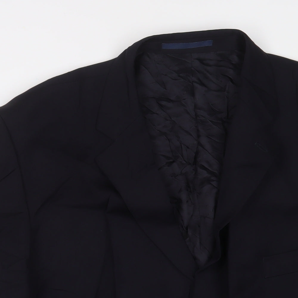 Pierre Cardin Mens Blue Wool Jacket Suit Jacket Size 46 Regular